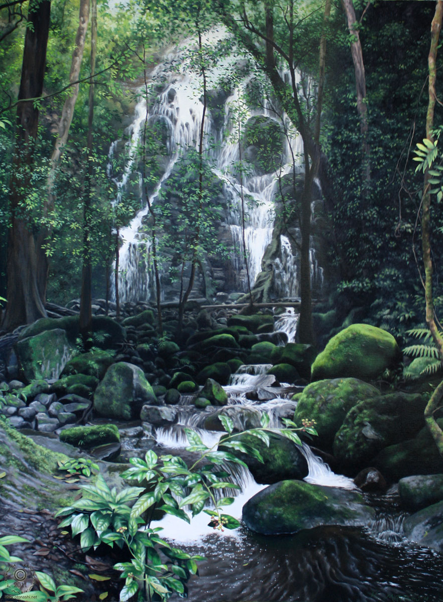 Landscape Painting - Rainforest Falls